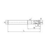 Solid carbide milling Ball nose cutter High-performance machining TM-4BP - Makotools Industrial Supply Tools for Metal Cutting